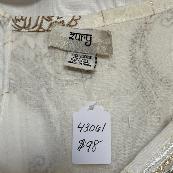 NWT Boho Cream and Gold Dress - Picture 3 of 7